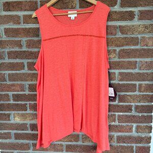 Ava & Viv Tank Top * Size 2X * NWT * Coral *